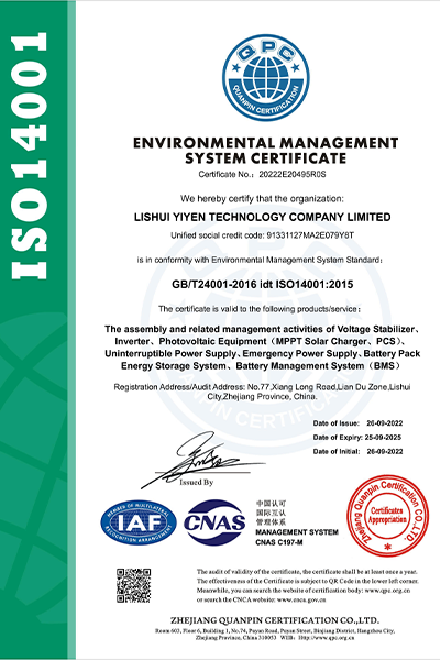 ISO14001 certificate